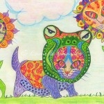 Colored Pencil - Alien Cats