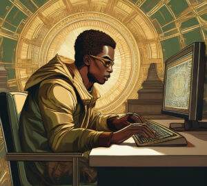 man at computer